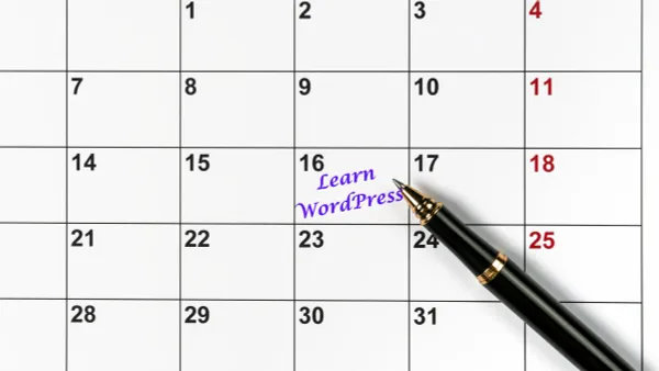 Calendar with Learn WordPress written on January 16
